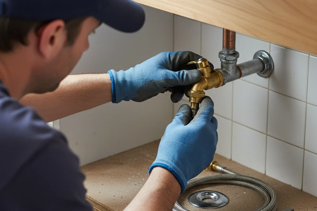Shutoff valve and fitting work during Well Pump Repair in Burnsville